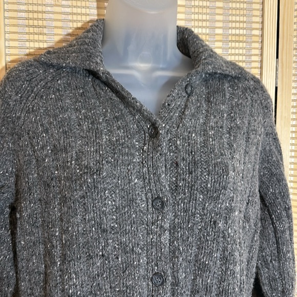J. Crew Long Gray Cardigan Wool Knit Sweater Medium - Picture 8 of 16